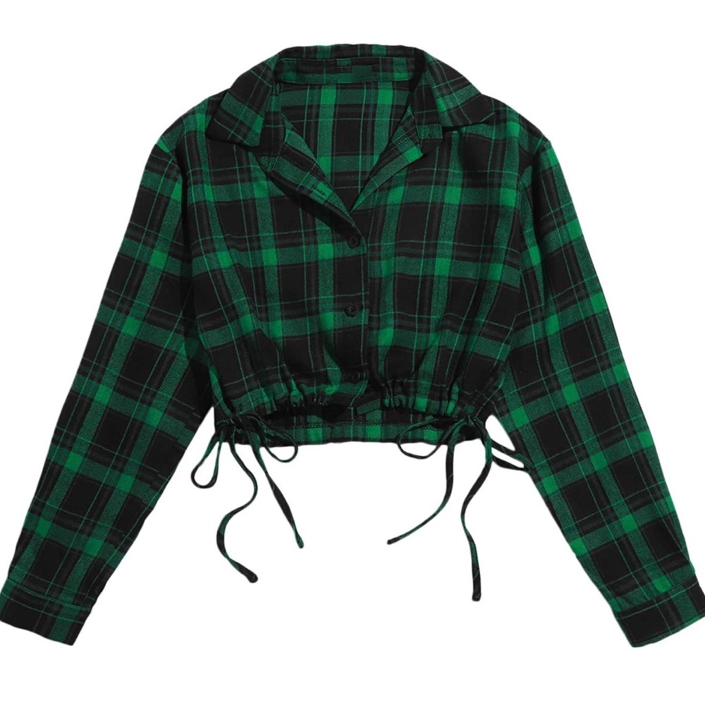 SHEIN NWOT Plaid Crop Top